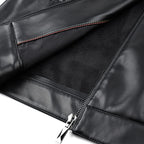 MATEO - Chaqueta de piel sintética con cuello camisero y cremallera frontal™