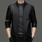 MATEO - Chaqueta de piel sintética con cuello camisero y cremallera frontal™