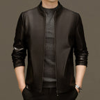 MATEO - Chaqueta de piel sintética con cuello camisero y cremallera frontal™