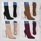💖2025 Vente à chaud💖Bottes courtes à talons hauts et à bouts pointus pour femmes
