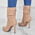 💖2025 Vente à chaud💖Bottes courtes à talons hauts et à bouts pointus pour femmes