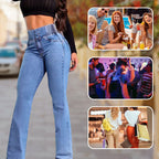 👖💕 Stretch-Schlagjeans mit hohem Bund – Perfekt für den Frühling! ✨ Bequem, schlank, nachhaltig 👖 Ideal für Alltag & Freizeit.