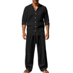 👔⏰ ZEITLICH BEGRENZTES SPECIAL – 50% RABATT+Versandkostenfrei! Herren Casual Atmungsaktives Hemd und Hose Set – Lässig, bequem & perfekt für Arbeit & Alltag 🍂