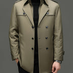 🔥 60% KORTING ! ✨ Mannen Lange Trenchcoat - Afneembare Voering, Winddicht en Waterafstotend, Klassiek en Praktisch 🧥🌂
