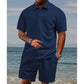 👕 51% RABATT! 💎 Herren-Zweiteiler mit Rautenstruktur – Kurzarmhemd & Shorts – Atmungsaktiv, Knitterfrei & Lässiger Sommer-Look ☀️