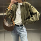 MAIA - Chaqueta tipo piloto de efecto ante con cuello clásico™