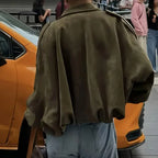 MAIA - Chaqueta tipo piloto de efecto ante con cuello clásico™