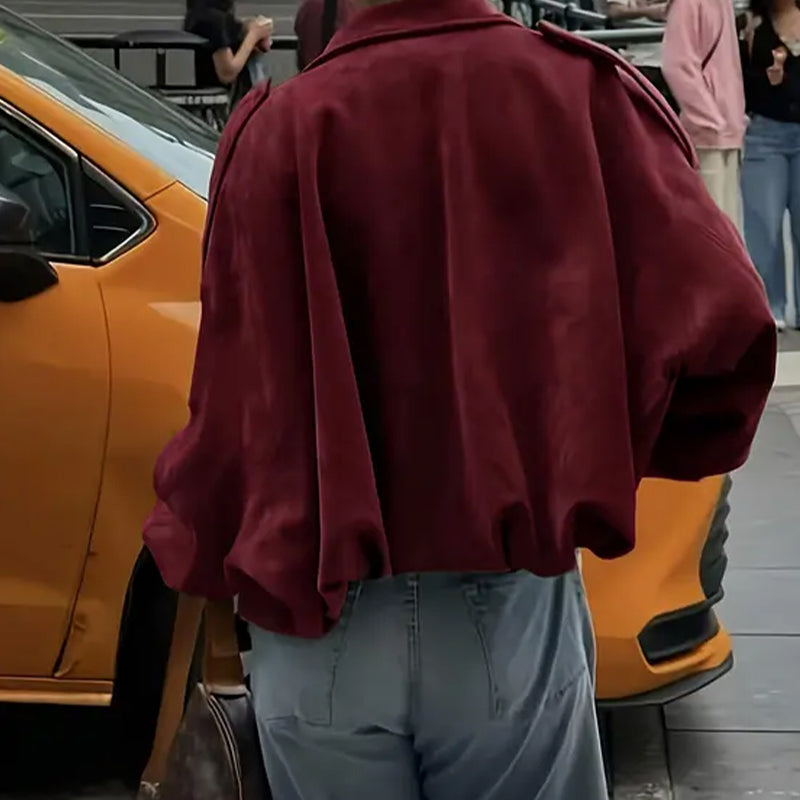 MAIA - Chaqueta tipo piloto de efecto ante con cuello clásico™