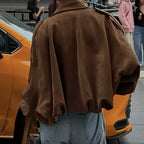 MAIA - Chaqueta tipo piloto de efecto ante con cuello clásico™