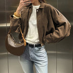 MAIA - Chaqueta tipo piloto de efecto ante con cuello clásico™