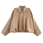 MAIA - Chaqueta tipo piloto de efecto ante con cuello clásico™