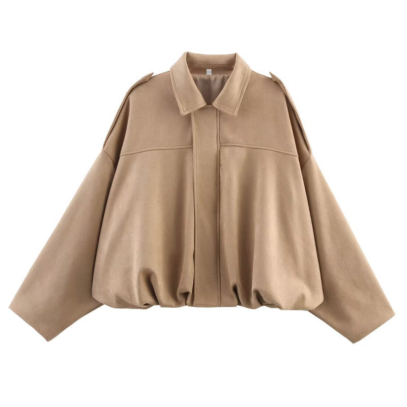 MAIA - Chaqueta tipo piloto de efecto ante con cuello clásico™