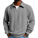 🔥Pull-over décontracté à demi-zip et à torsades pour homme