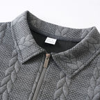🔥Pull-over décontracté à demi-zip et à torsades pour homme