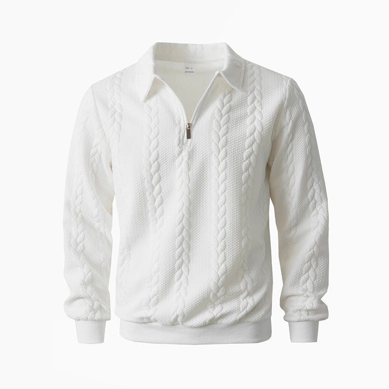 🔥Pull-over décontracté à demi-zip et à torsades pour homme