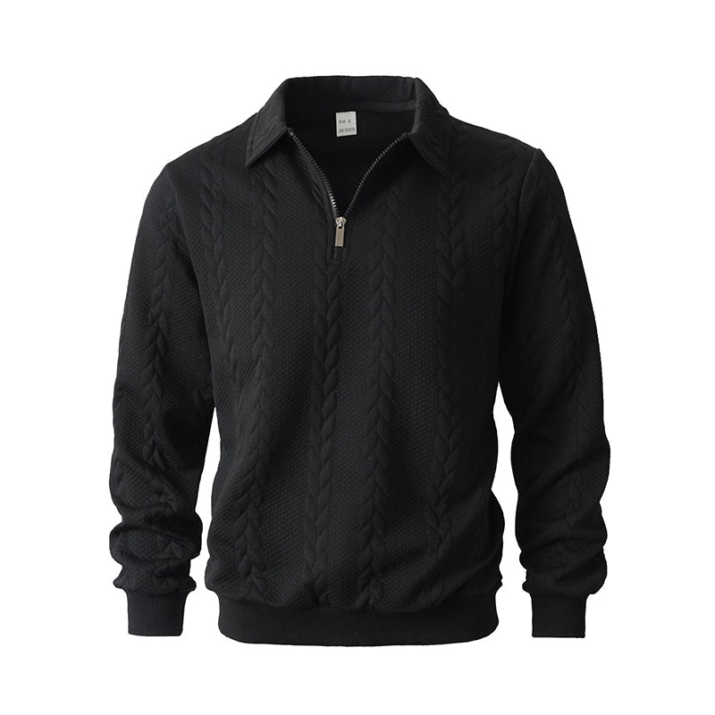 🔥Pull-over décontracté à demi-zip et à torsades pour homme