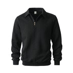 🔥Pull-over décontracté à demi-zip et à torsades pour homme