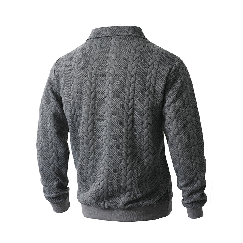 🔥Pull-over décontracté à demi-zip et à torsades pour homme