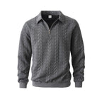 🔥Pull-over décontracté à demi-zip et à torsades pour homme