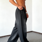 Pantalon décontracté à cordon coulissant et jambes larges pour homme