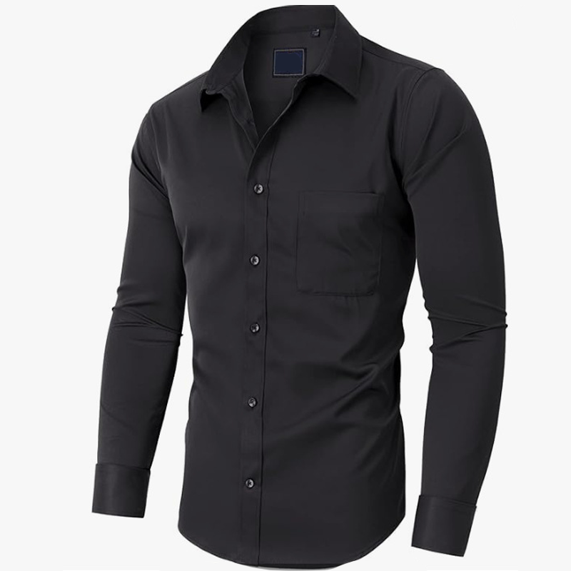Chemise à manches longues unie