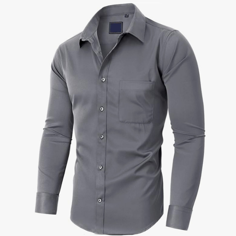 Chemise à manches longues unie