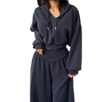 🔥Damen-Set aus kurzem Hoodie und weit geschnittener Hose🔥