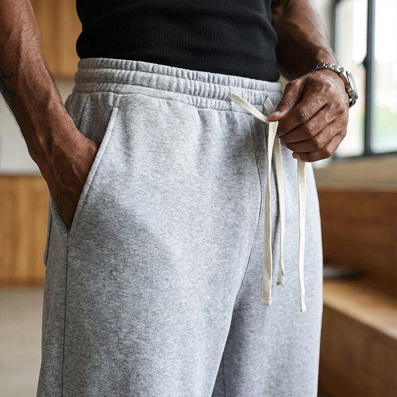 MATEO - Pantalones de chándal de felpa de corte holgado con cordón ajustable™