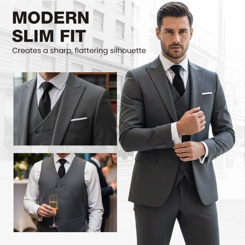 👔 JETZT 50 % RABATT! 🕴️ Slim-Fit Herren-Anzug, 3-teilig – Perfekte Passform, hochwertiger Stoff & ideal für formelle Anlässe 🤵
