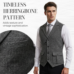 🎯🎯 Das neue Modell 2026 ist da!！🎽Herren-Weste aus klassischem Tweed mit Fischgrätenmuster