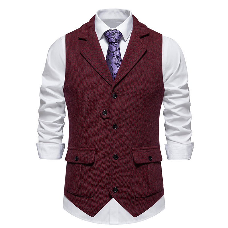FÉLIX - Chaleco sartorial cruzado de vestir con trama micro-texturizada™