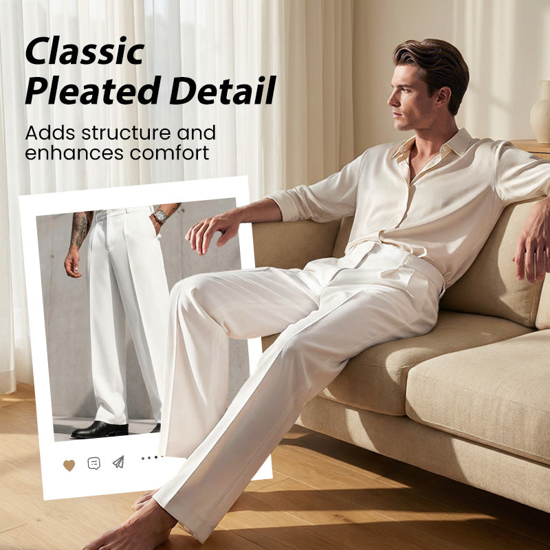 👖 50% DE RÉDUCTION ! ✨ Pantalon Ample à Pinces Décontracté pour Homme – Coupe Élégante, Confortable & Look Polyvalent 🔷