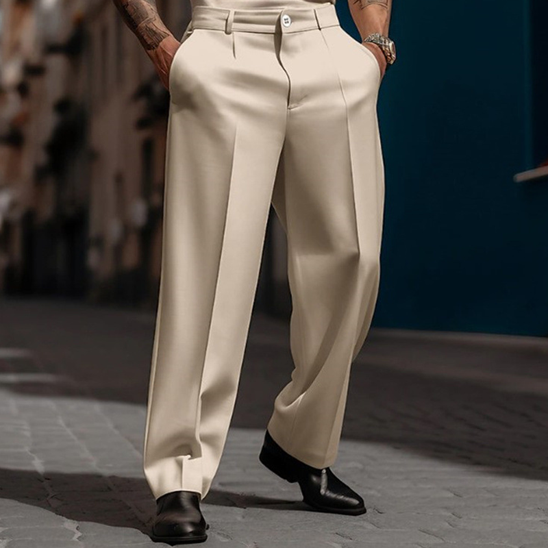 👖 50% DE RÉDUCTION ! ✨ Pantalon Ample à Pinces Décontracté pour Homme – Coupe Élégante, Confortable & Look Polyvalent 🔷