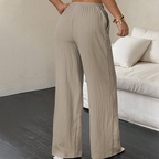 INÉS - Pantalones de lino de corte ancho con textura rugosa y cintura con cordón™