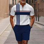 🔥50% RABATT🔥 Herren-Set: Hemd und Shorts mit Viertelreißverschluss