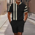 🔥50% RABATT🔥 Herren-Set: Hemd und Shorts mit Viertelreißverschluss