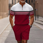 🔥50% RABATT🔥 Herren-Set: Hemd und Shorts mit Viertelreißverschluss