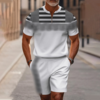 🔥50% RABATT🔥 Herren-Set: Hemd und Shorts mit Viertelreißverschluss