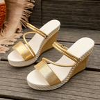 VEGA - Sandalias cuña brillantes™