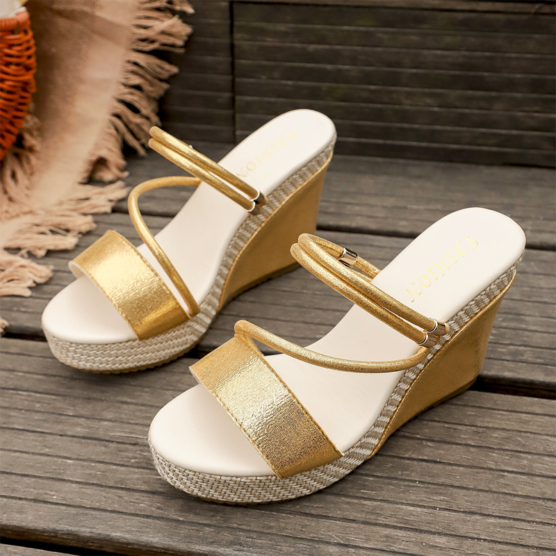 VEGA - Sandalias cuña brillantes™