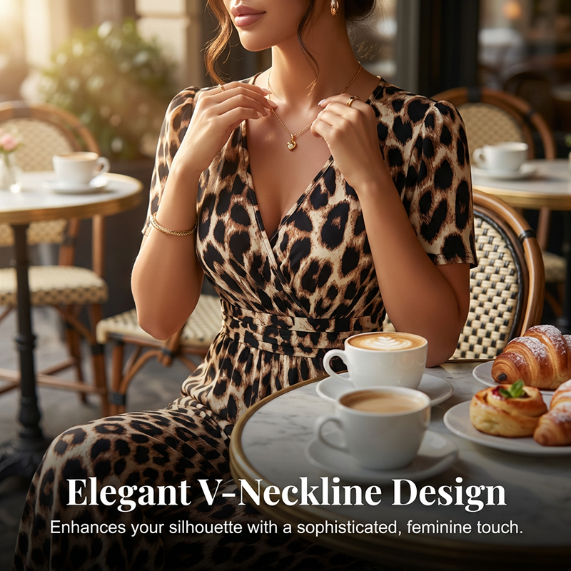 👗 50% RABATT! 🐆 Leoparden-Jumpsuit – V-Ausschnitt, Tailliert & Weites Bein Im Retro Y2K Style Für Einen Trendigen Look 💃