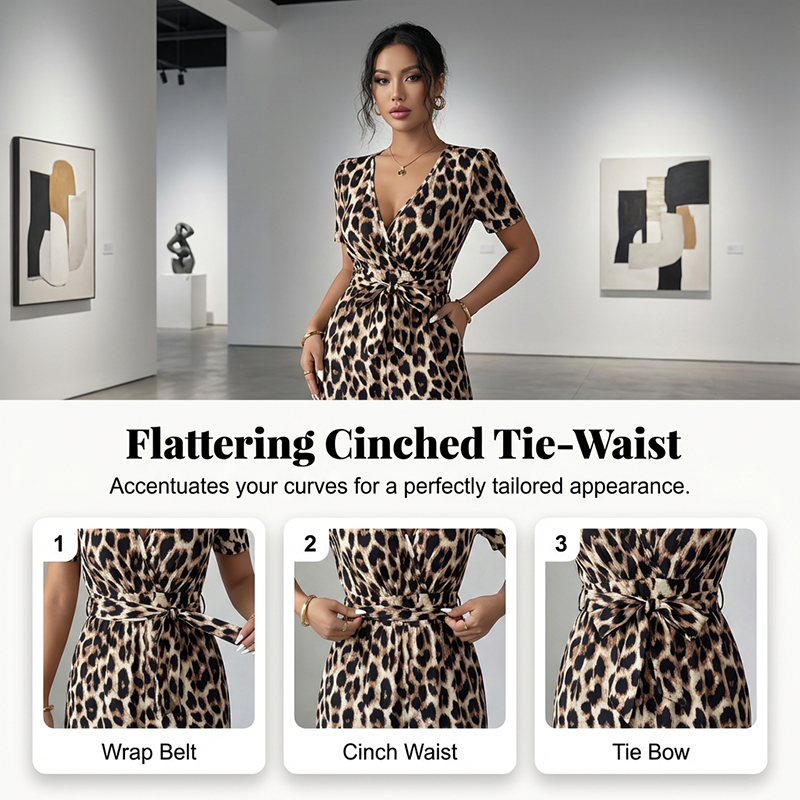 👗 50% RABATT! 🐆 Leoparden-Jumpsuit – V-Ausschnitt, Tailliert & Weites Bein Im Retro Y2K Style Für Einen Trendigen Look 💃