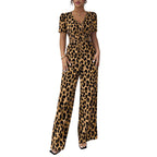 👗 50% RABATT! 🐆 Leoparden-Jumpsuit – V-Ausschnitt, Tailliert & Weites Bein Im Retro Y2K Style Für Einen Trendigen Look 💃