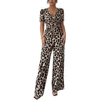 👗 50% RABATT! 🐆 Leoparden-Jumpsuit – V-Ausschnitt, Tailliert & Weites Bein Im Retro Y2K Style Für Einen Trendigen Look 💃