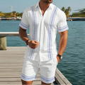 XAVI - Conjunto estival de camisa y bermuda con cenefa bordada™