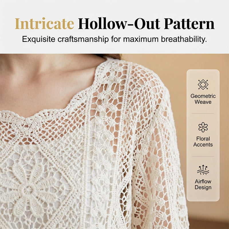 👚 50% RABATT! 🌼 Traumhafte Spitzenbluse im Boho-Vintage-Look – Atmungsaktiv, Figurschmeichelnd & Perfekt Für Einen Romantischen Auftritt ✨