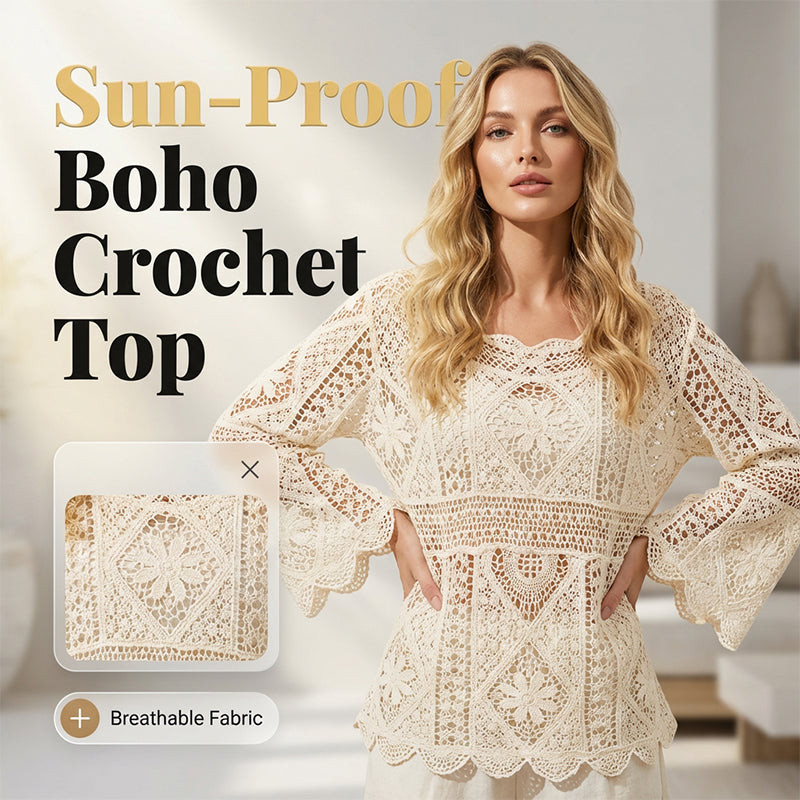 👚 50% RABATT! 🌼 Traumhafte Spitzenbluse im Boho-Vintage-Look – Atmungsaktiv, Figurschmeichelnd & Perfekt Für Einen Romantischen Auftritt ✨