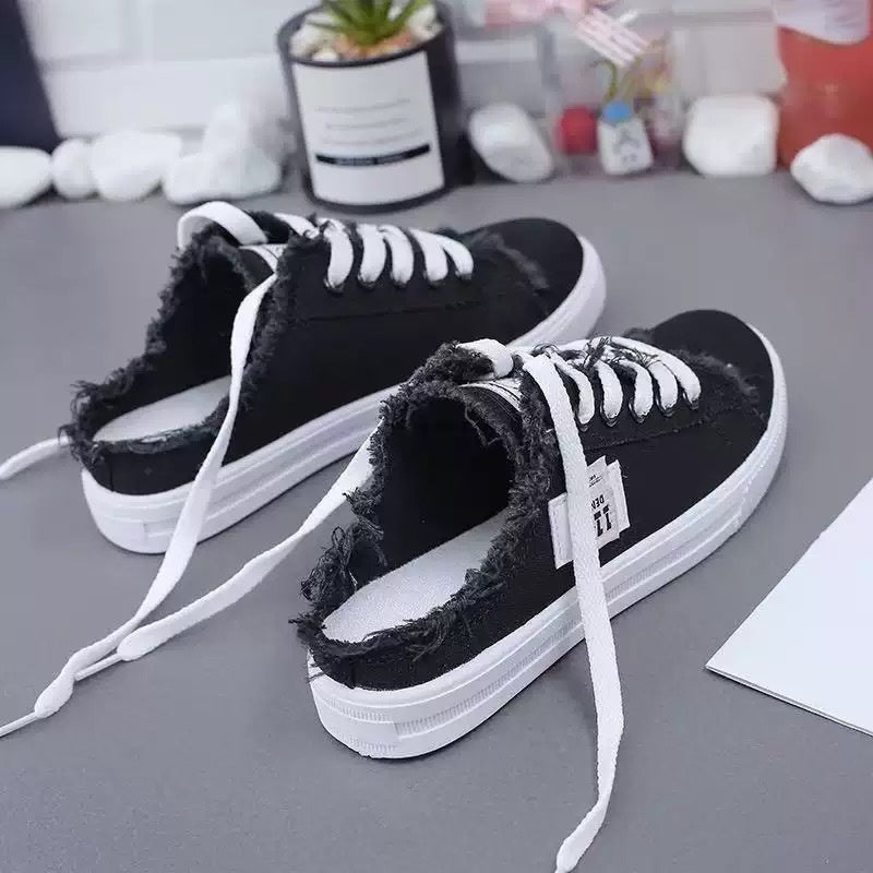 👟 JETZT 50 % RABATT! 👖 Denim-Mule-Sneaker für Damen – einfach zum Hineinschlüpfen, bequeme Sohle und perfekt für einen lässigen Sommerlook ☀️