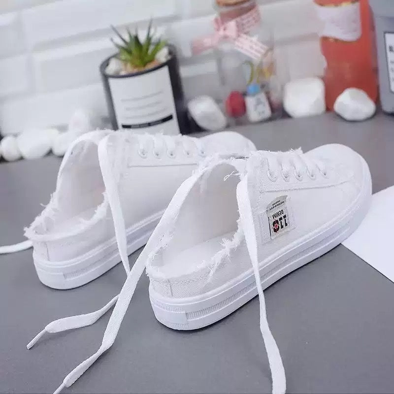 👟 JETZT 50 % RABATT! 👖 Denim-Mule-Sneaker für Damen – einfach zum Hineinschlüpfen, bequeme Sohle und perfekt für einen lässigen Sommerlook ☀️