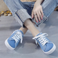 👟 JETZT 50 % RABATT! 👖 Denim-Mule-Sneaker für Damen – einfach zum Hineinschlüpfen, bequeme Sohle und perfekt für einen lässigen Sommerlook ☀️